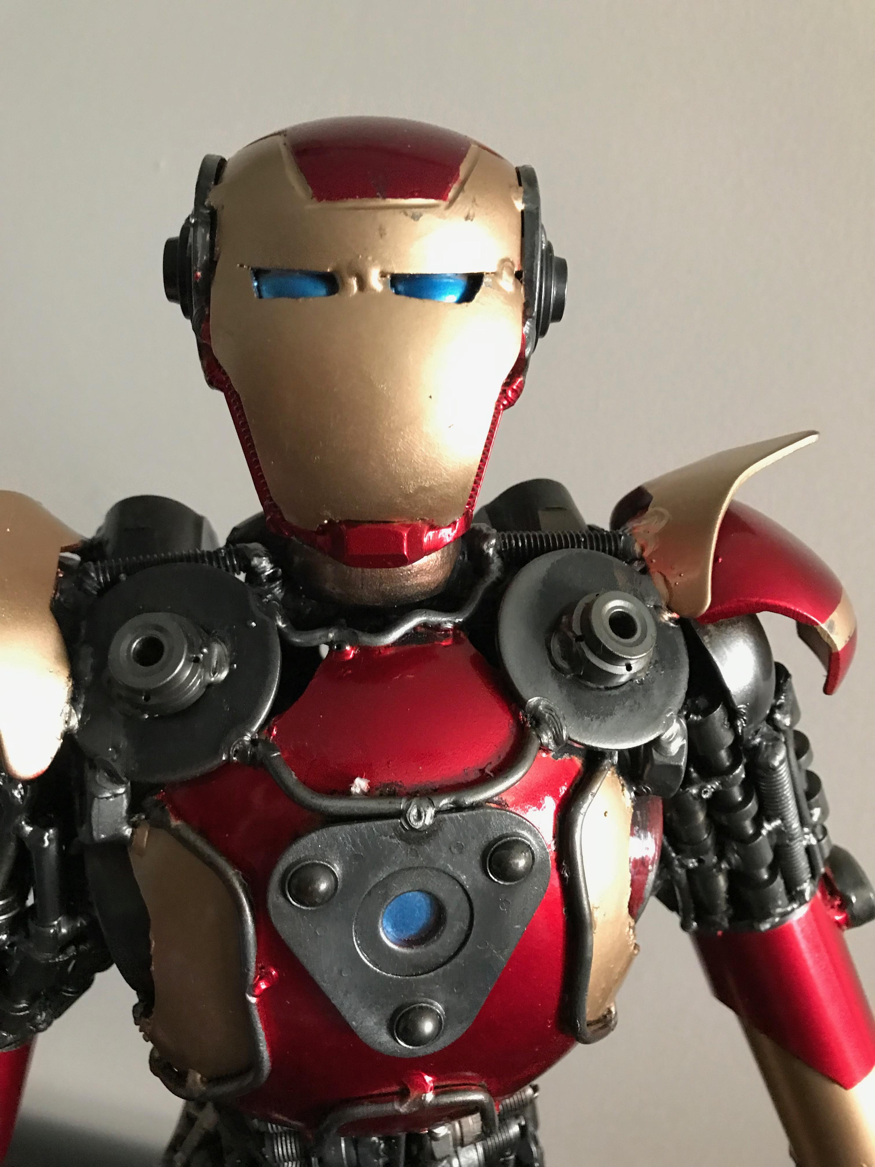 Contemporary Iron Man Metal Sculpture