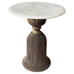 Iron & Marble Tassel Style Side Table