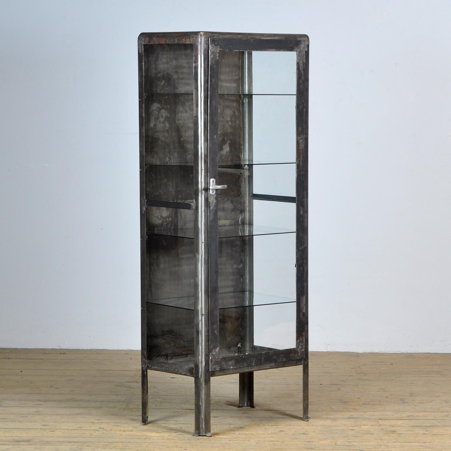 Industrial Iron Medical Cabinet From The Ukraine, 1970 For Sale