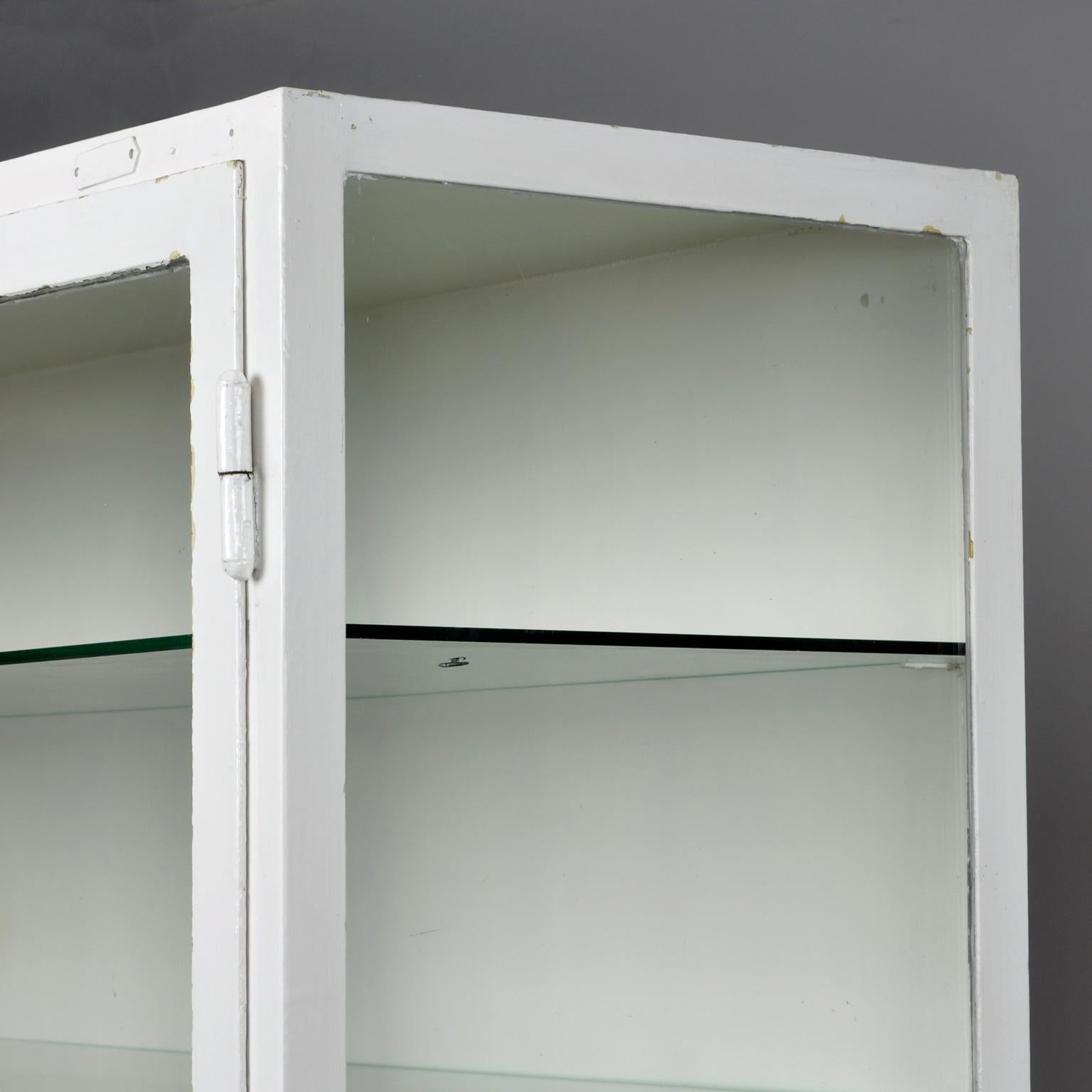 Glass Iron Medical Display Cabinet, 1940s