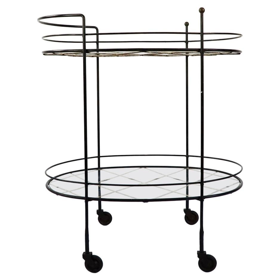 Iron Metal Serving Cart For Sale