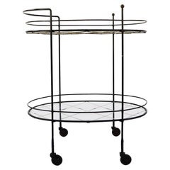 Vintage Iron Metal Serving Cart