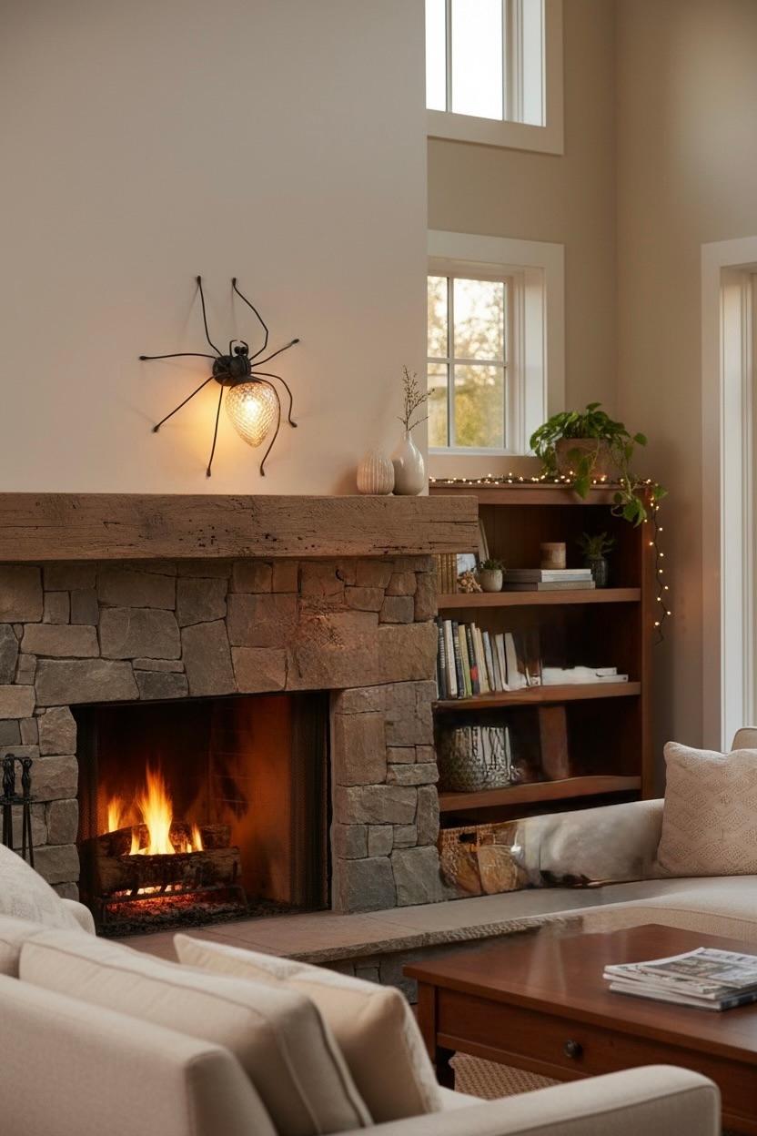 Araignée en fer et métal avec verre de Murano, applique murale Sculpture, Italie 1970 en vente 5