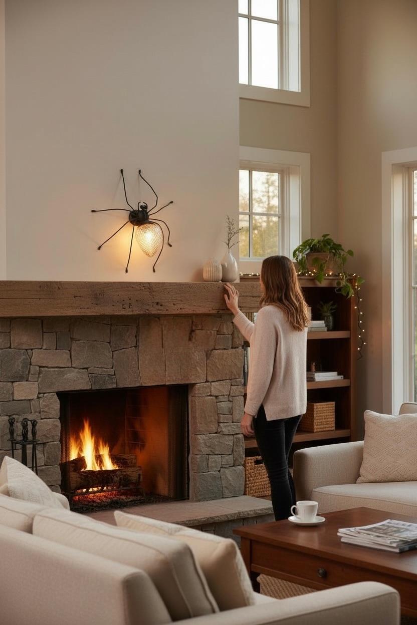 Araignée en fer et métal avec verre de Murano, applique murale Sculpture, Italie 1970 en vente 7