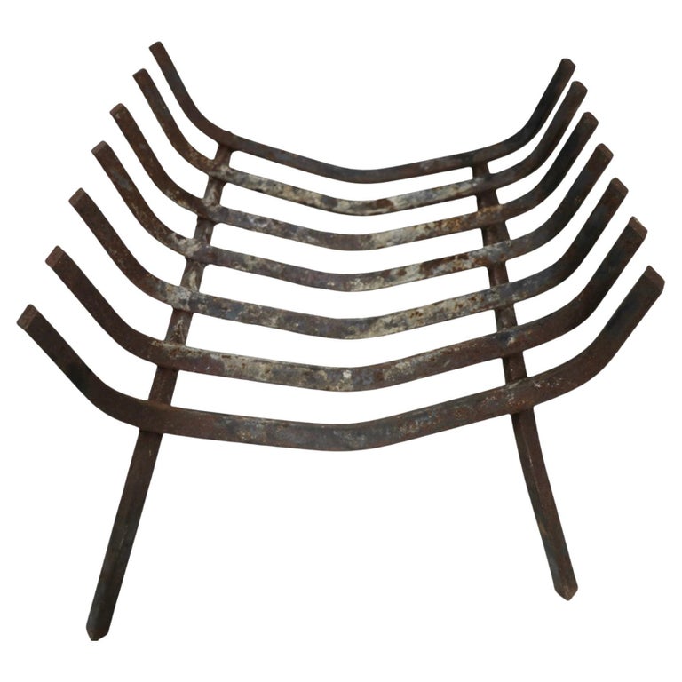 Iron Mid Century Fireplace Grate Log Holder ca. 1950/1970's For Sale at