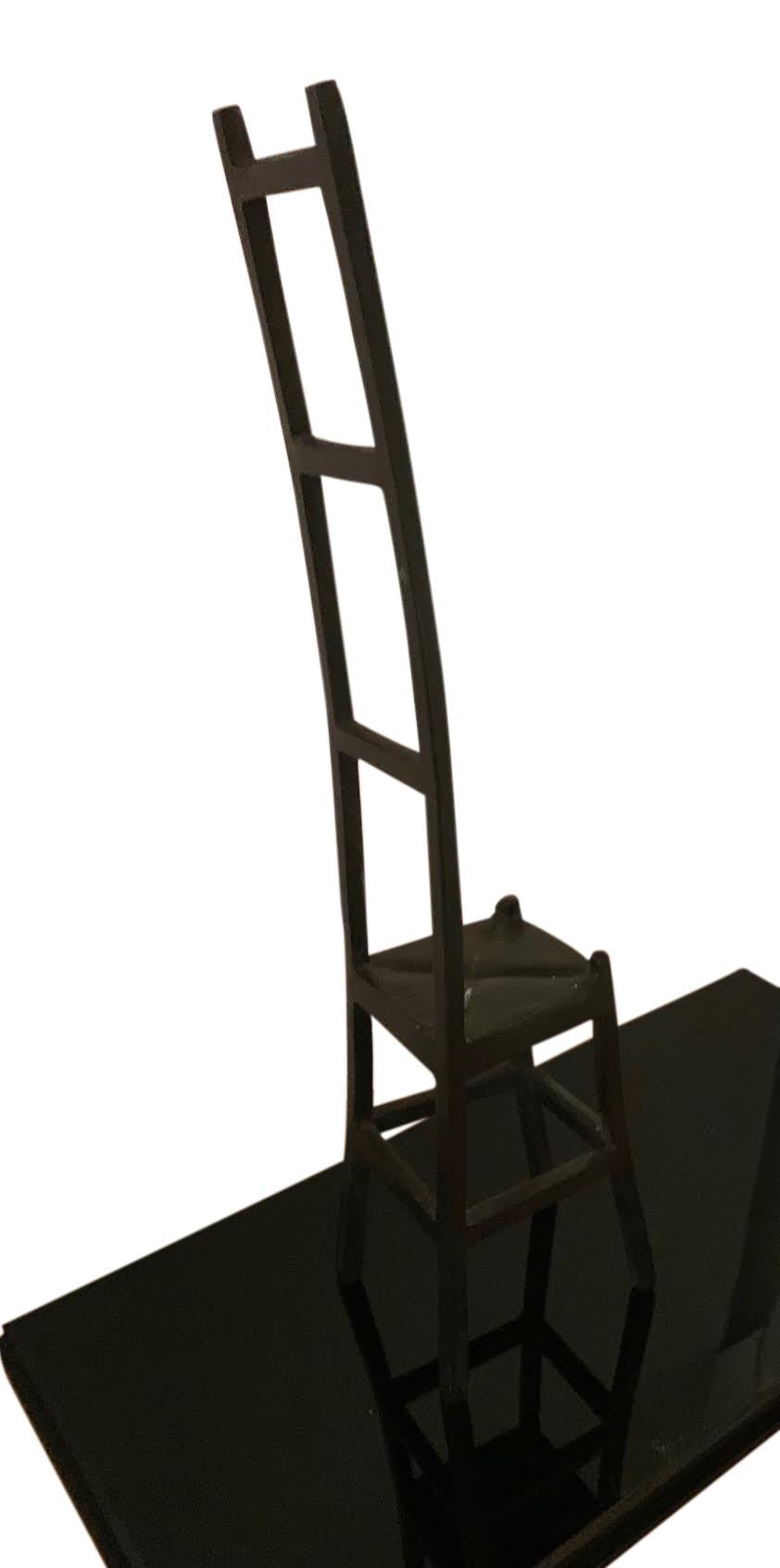 Iron Miniature Ladder Back Chair Sculpture, Belgium, Contemporary In New Condition For Sale In New York, NY