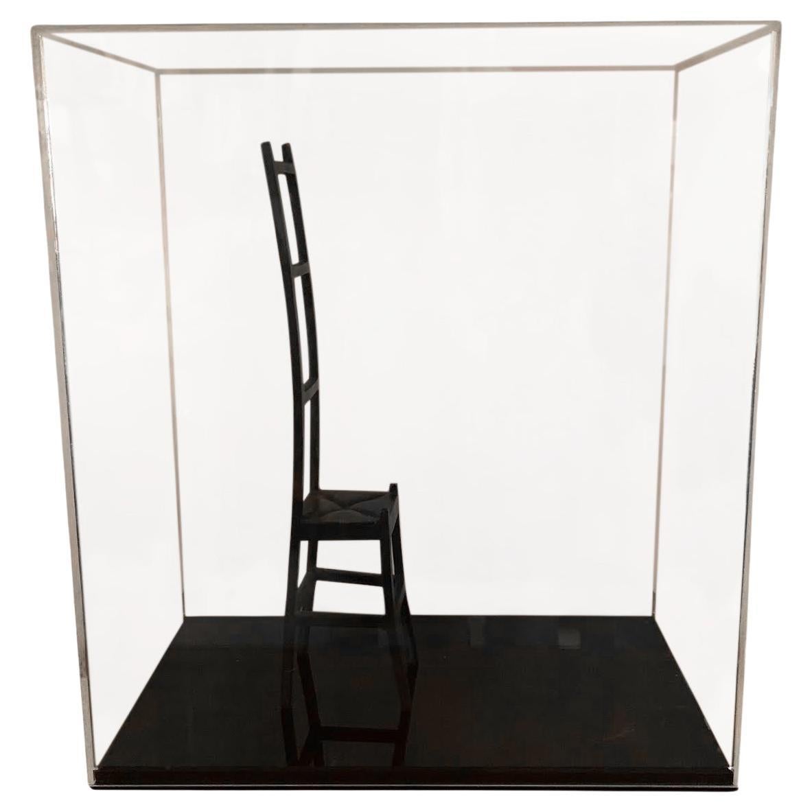 Iron Miniature Ladder Back Chair Sculpture, Belgium, Contemporary For Sale