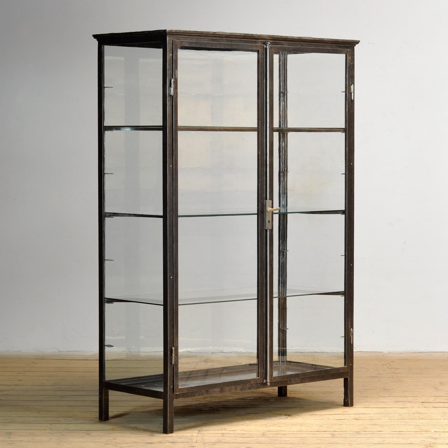 Museumsvitrine aus Eisen, um 1920 (Industriell) im Angebot