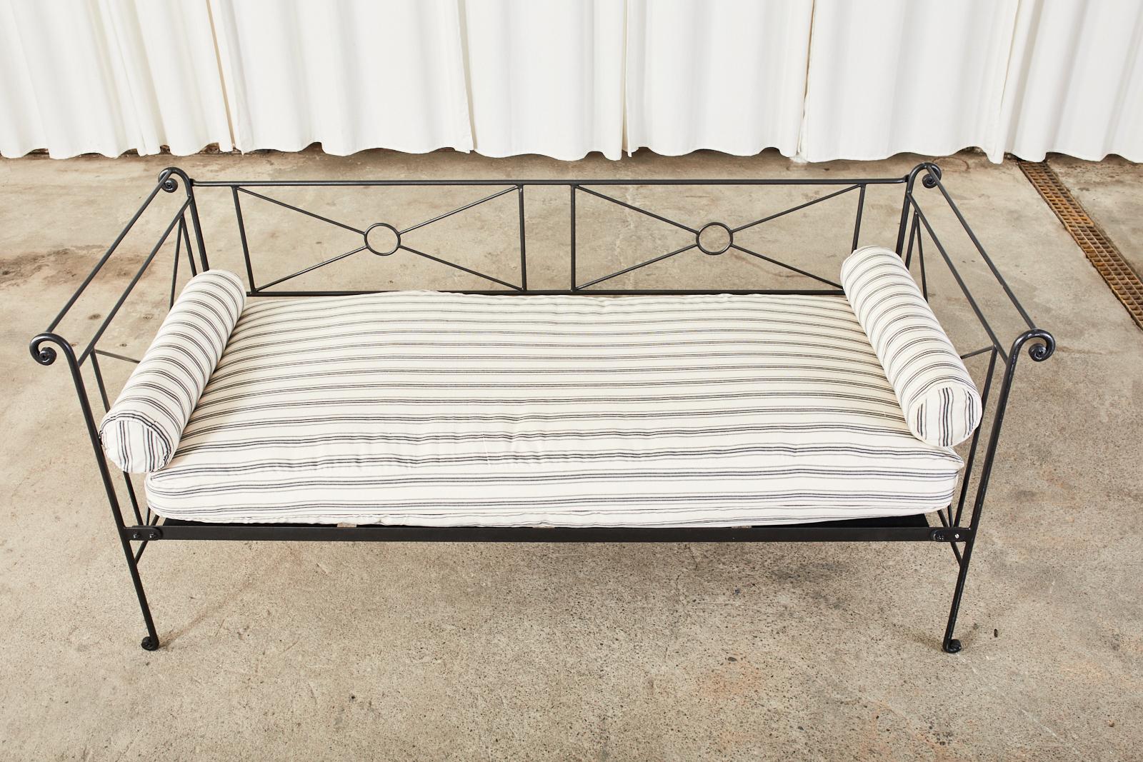 American Iron Neoclassical Campaign Style Daybed