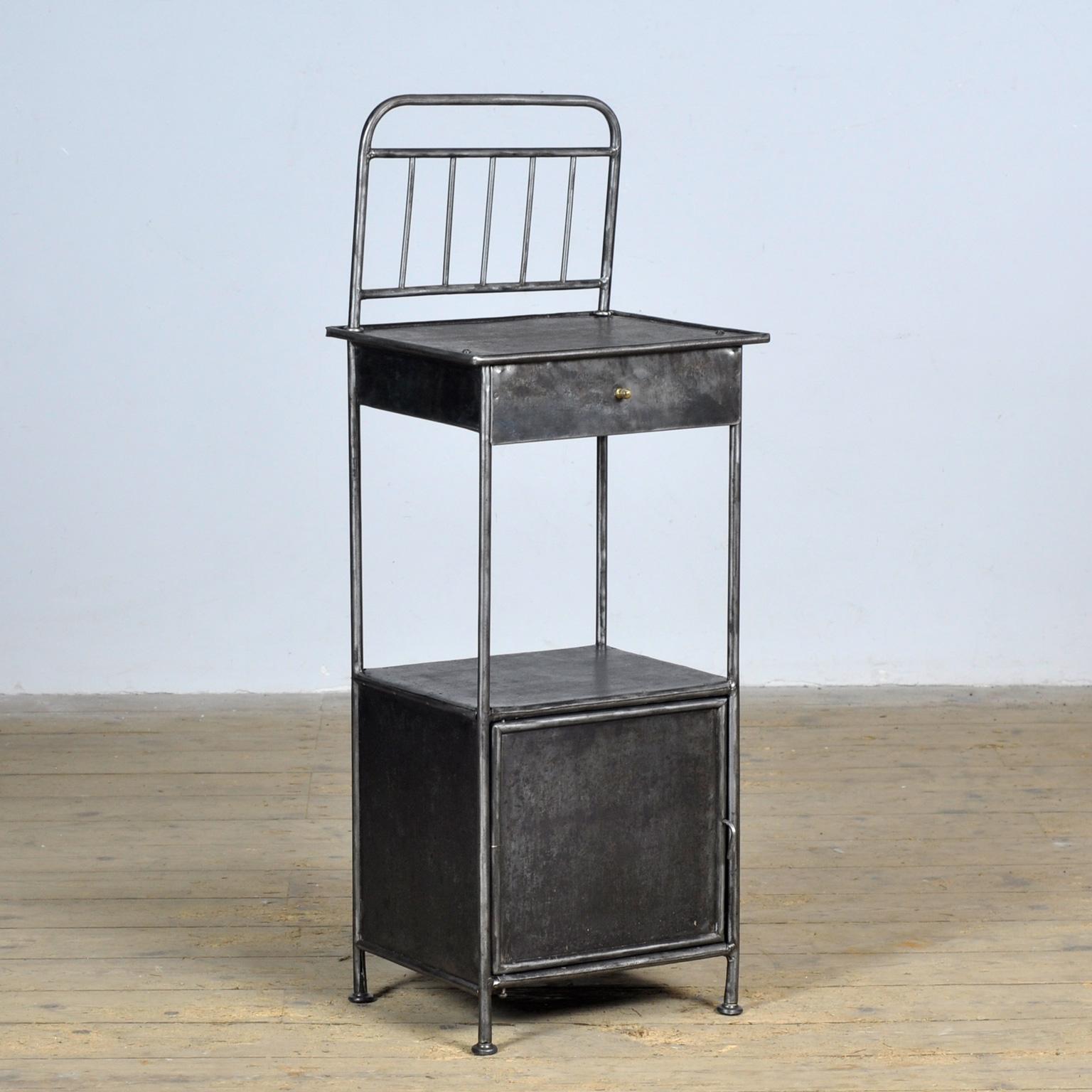 Industrial Iron Nightstand, 1910s For Sale