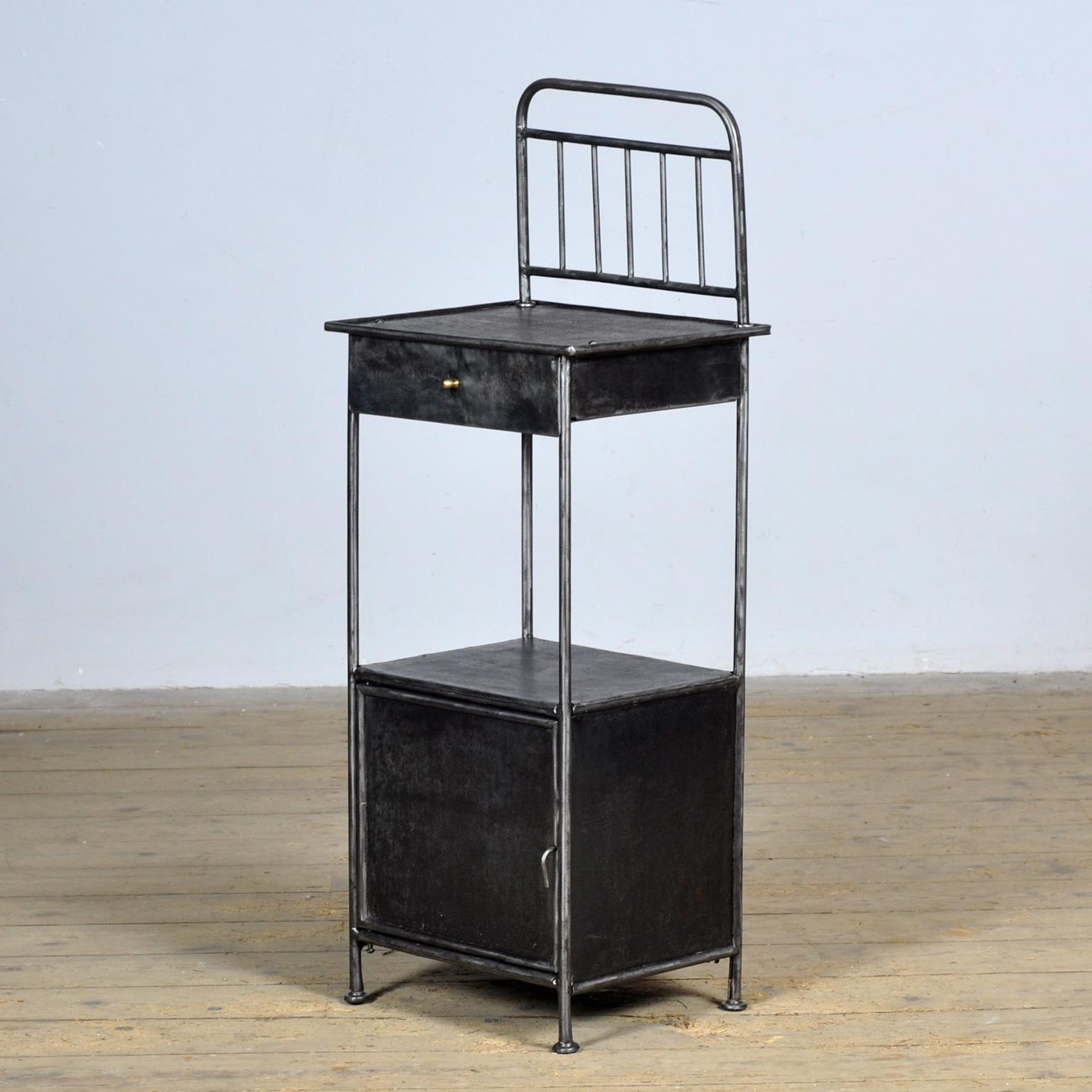 Hungarian Iron Nightstand, 1910s For Sale