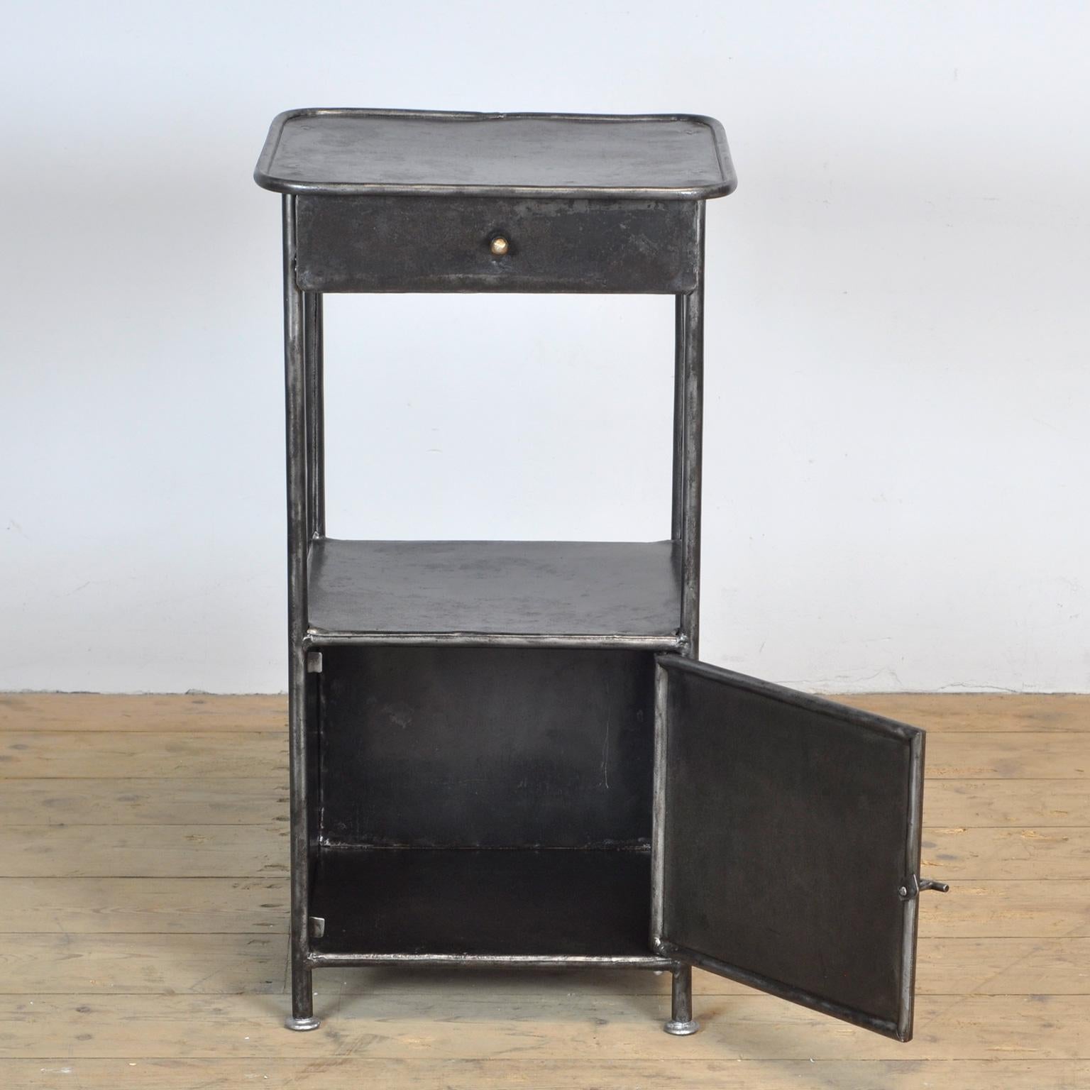 Polished Iron Nightstand, 1910's For Sale