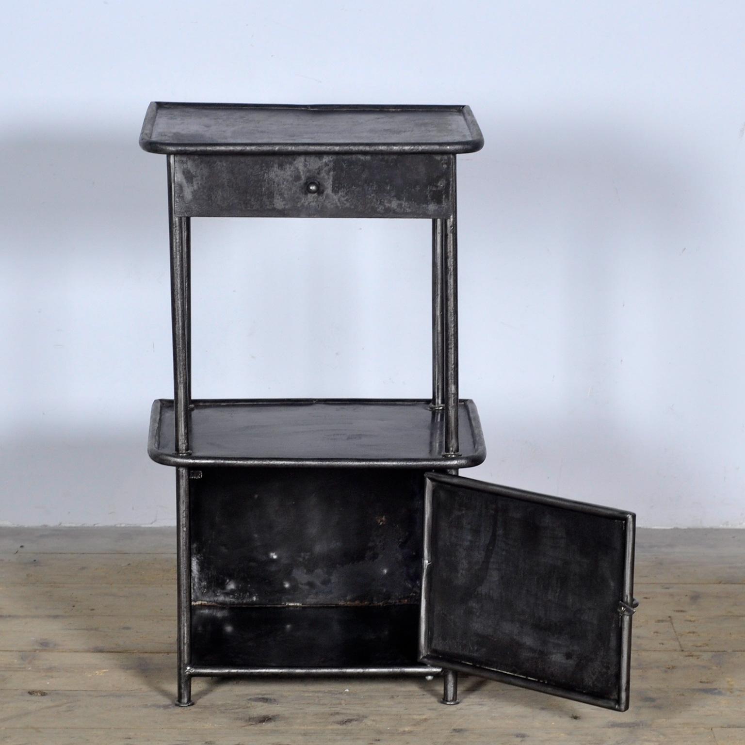 Polished Iron Nightstand, 1910s