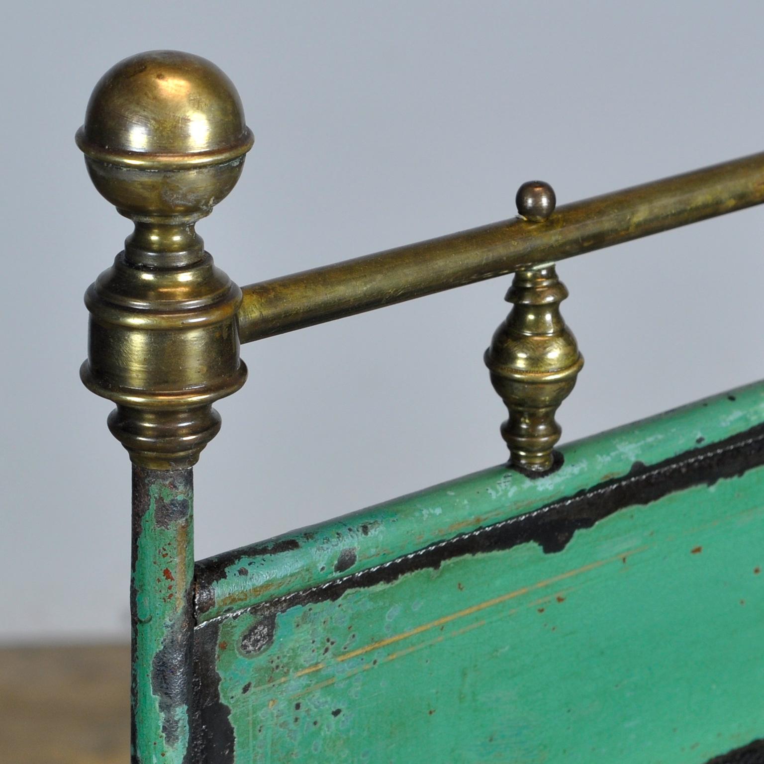 Iron Nightstand with Brass Details, circa 1890 2