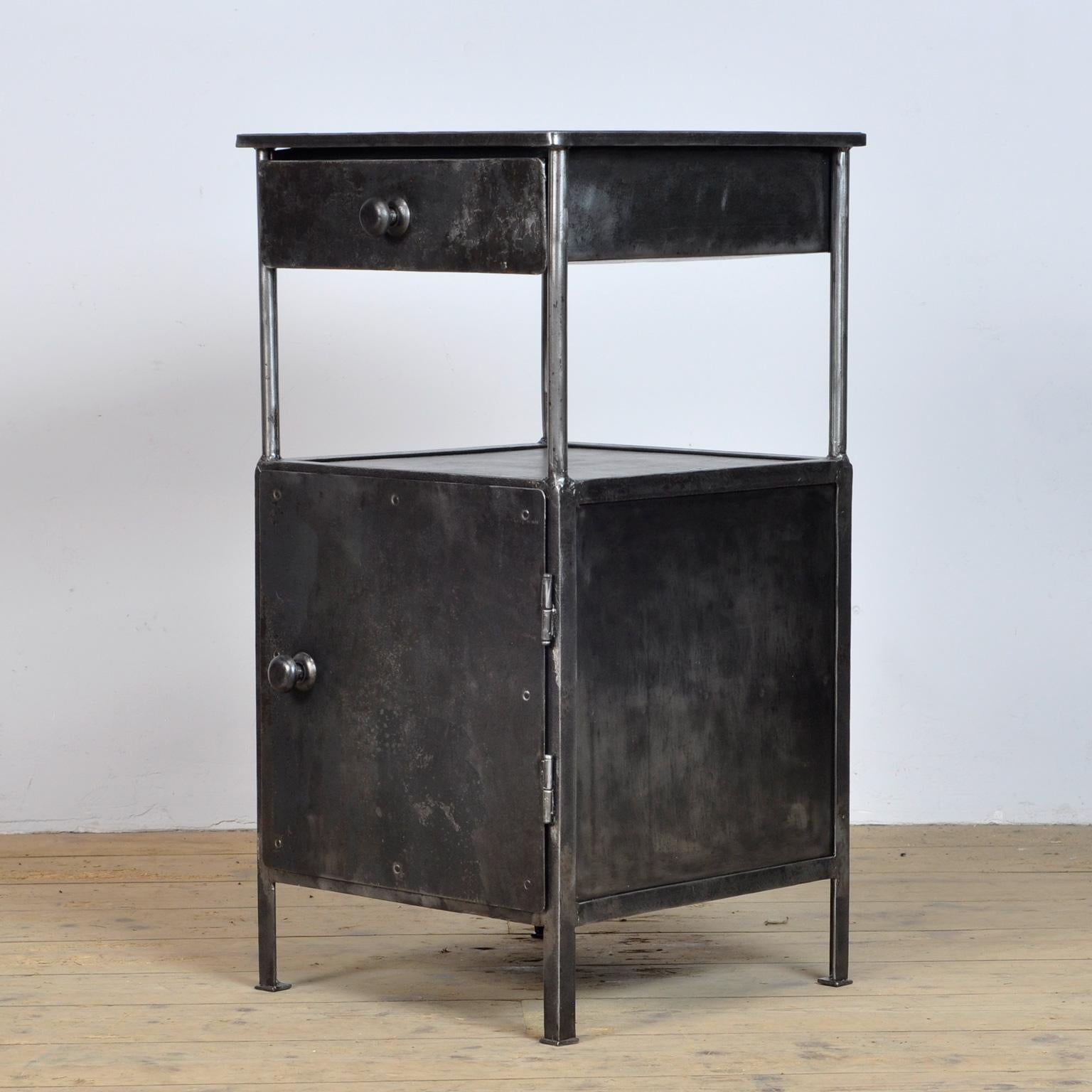 Iron Nightstand With Glass Top, 1910's 6
