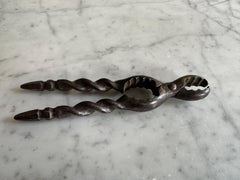 Iron Nutcracker with Brass Accents and Turned Handles, Germany circa 1800