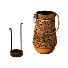 Iron Painted Tea Light Long Round Small