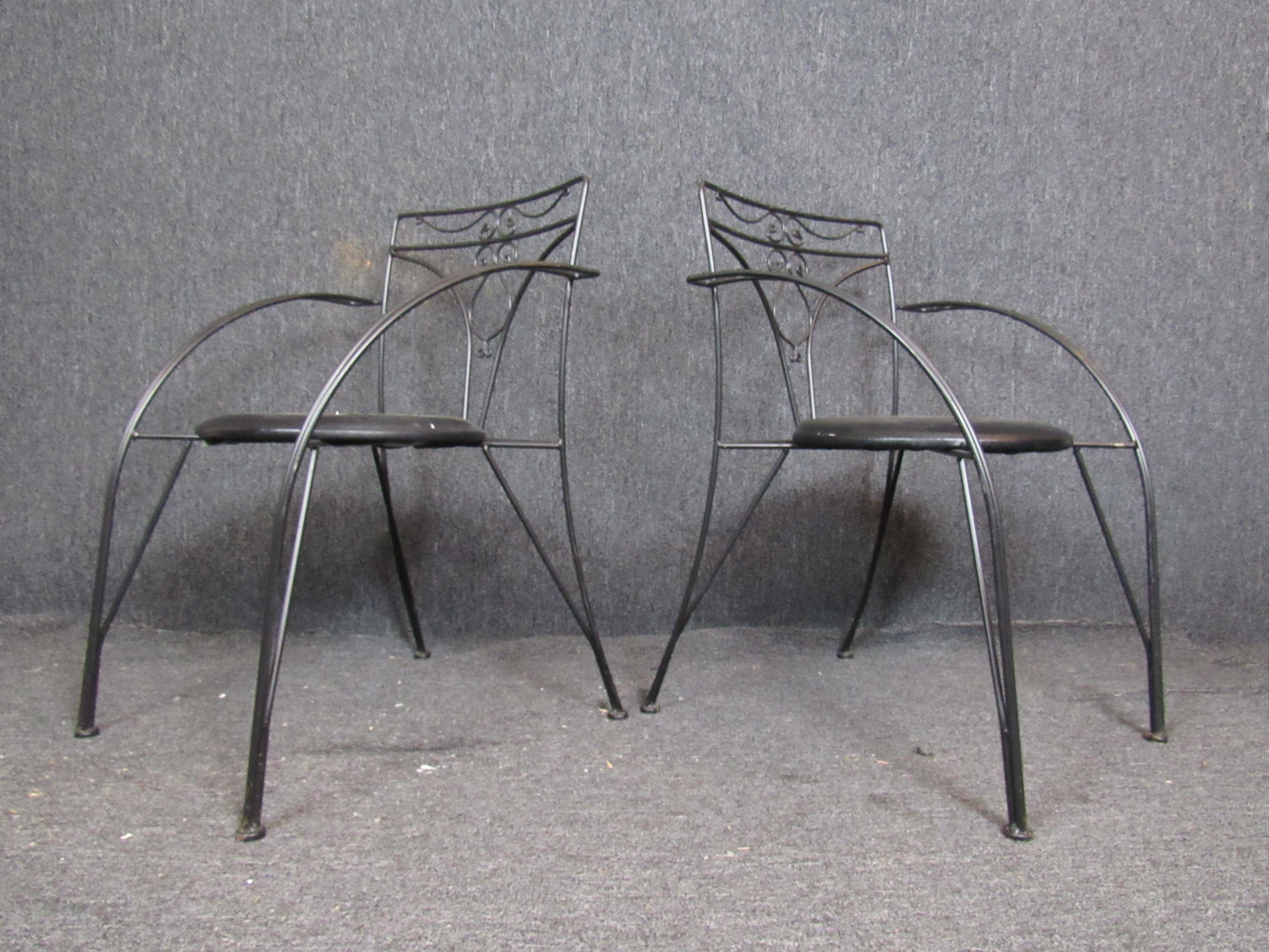Mid-Century Modern Iron Patio Chairs For Sale