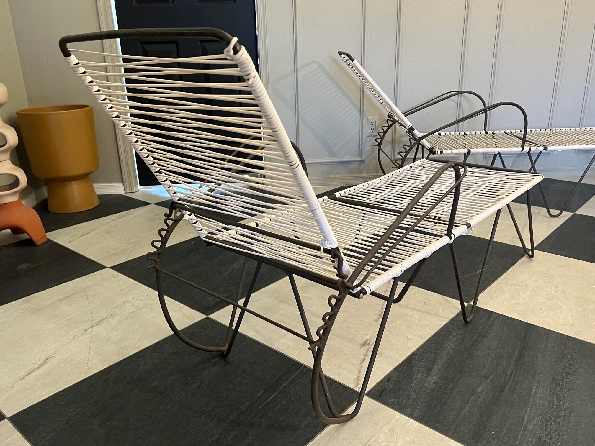 iron patio chaise lounge chairs mid century modern  2