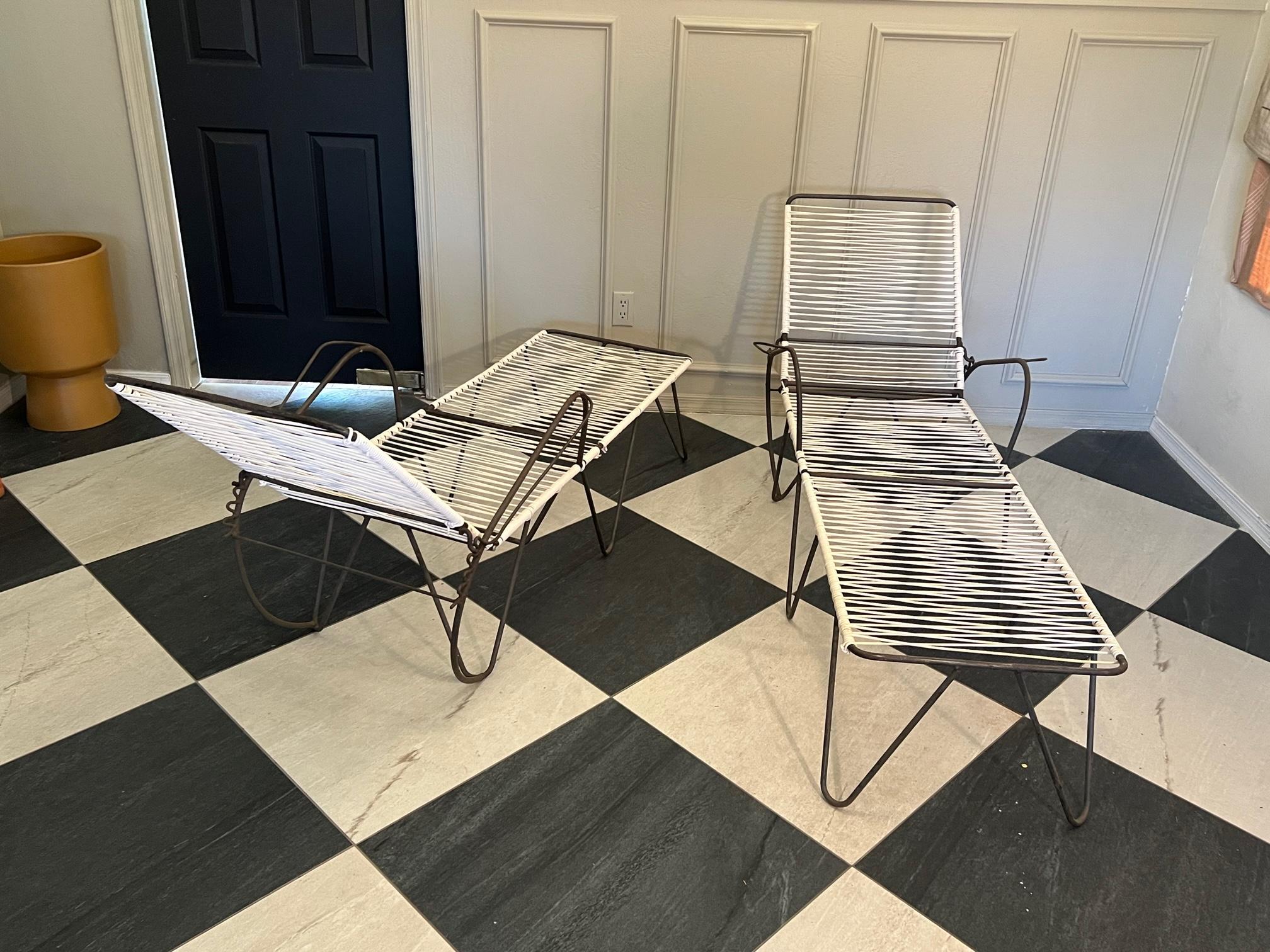 iron patio chaise lounge chairs mid century modern  4