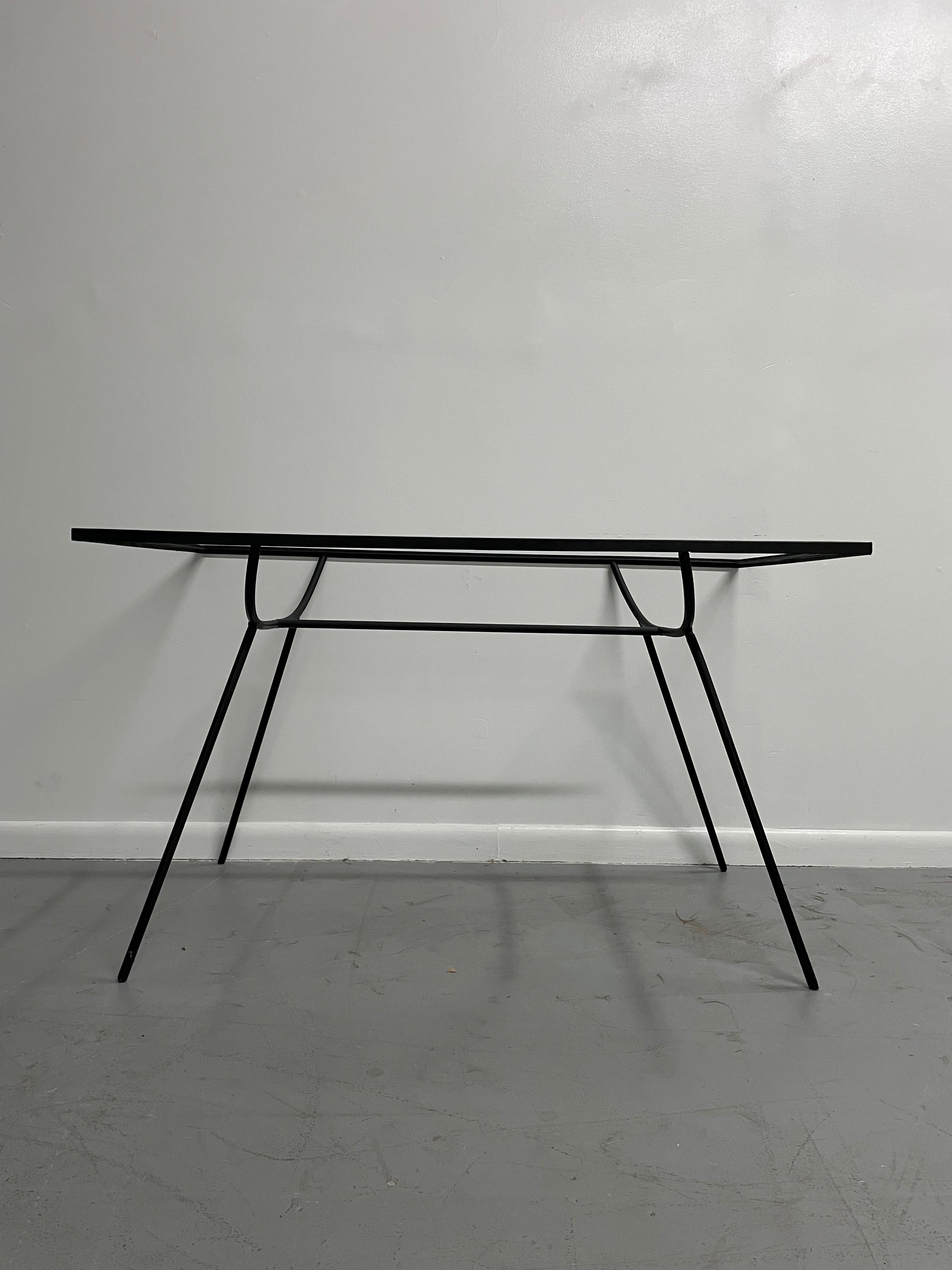 Iron Rectangular Table and Four Chairs by Frank and Sons George Nelson Style 1