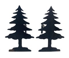 Iron Pine Tree Andirons