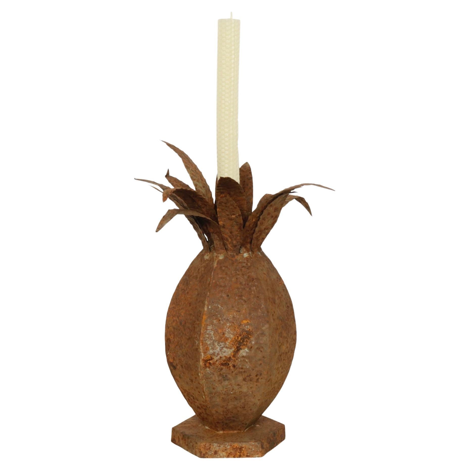 Iron Pineapple Candleholder For Sale