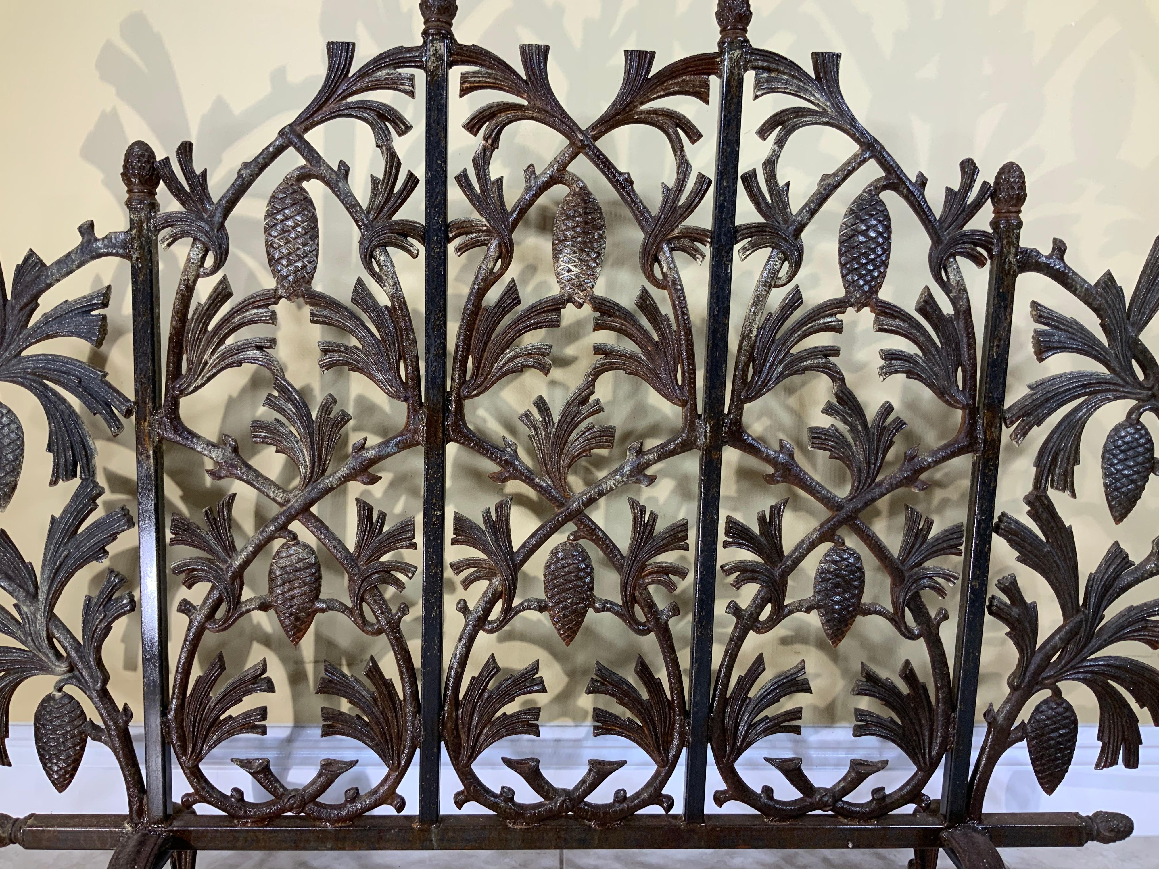 Iron Pinecone Fireplace Screen 6