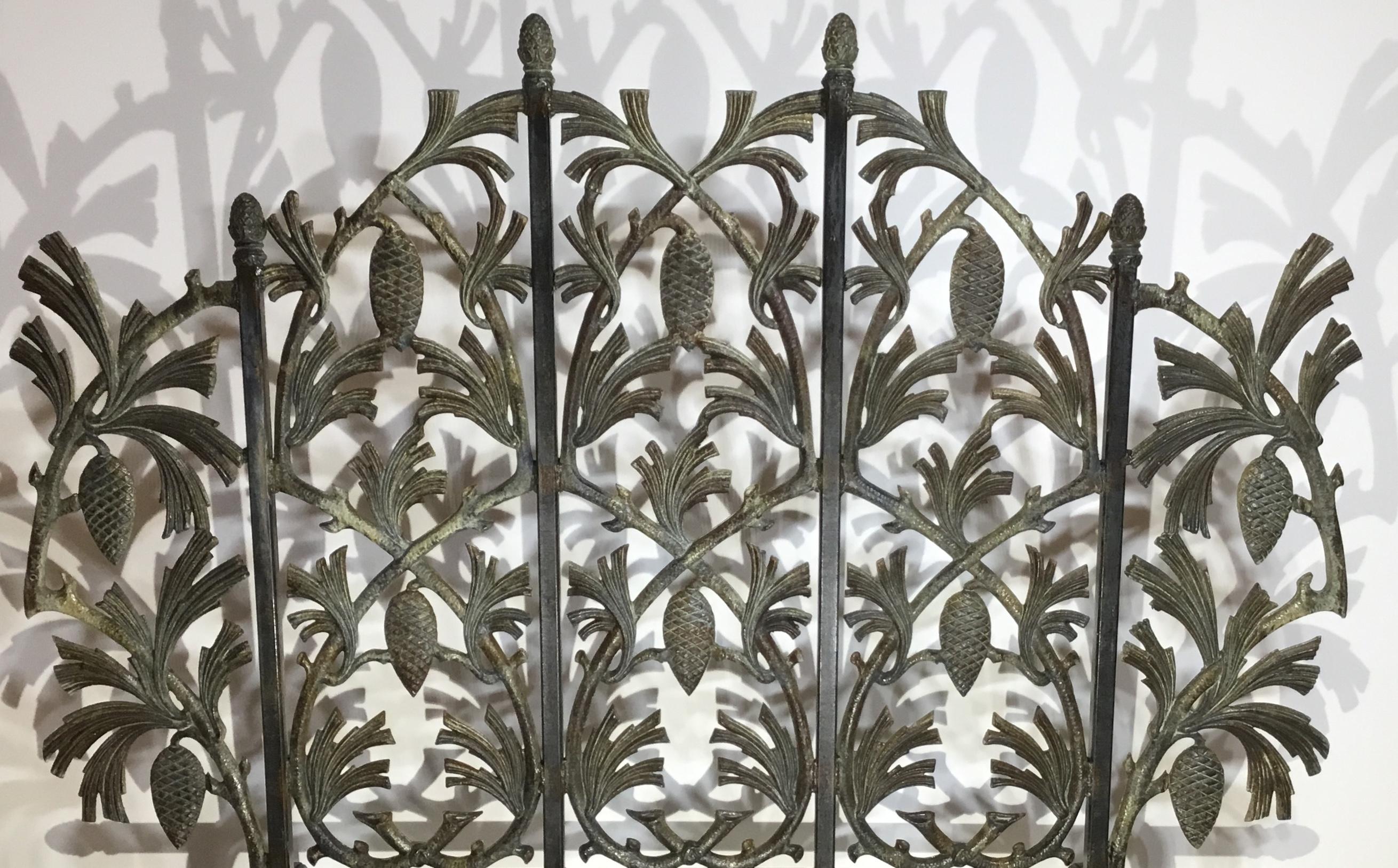 Iron Pinecone Fireplace Screen 1