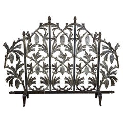 Iron Pinecone Fireplace Screen