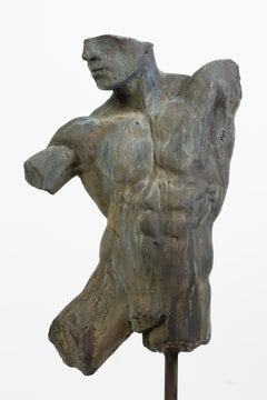 Iron Relic, Classical Male Nude Torso Fragment Sculpted in Bronze