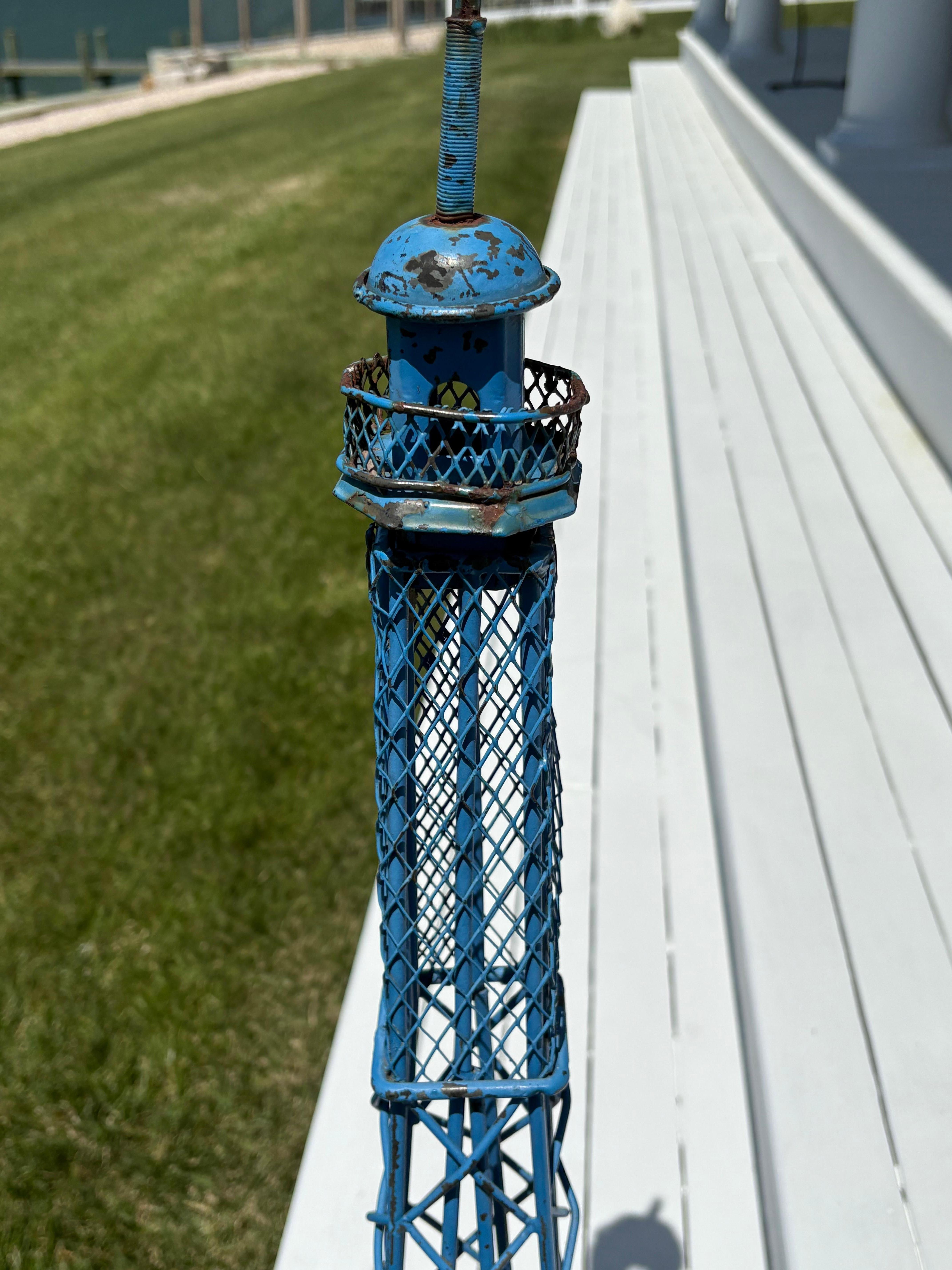 Folk Art Iron Replica of the Iconic Eiffel Tower For Sale