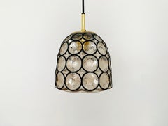 Iron Ring Design Glass Pendant Lamp by Glashütte Limburg