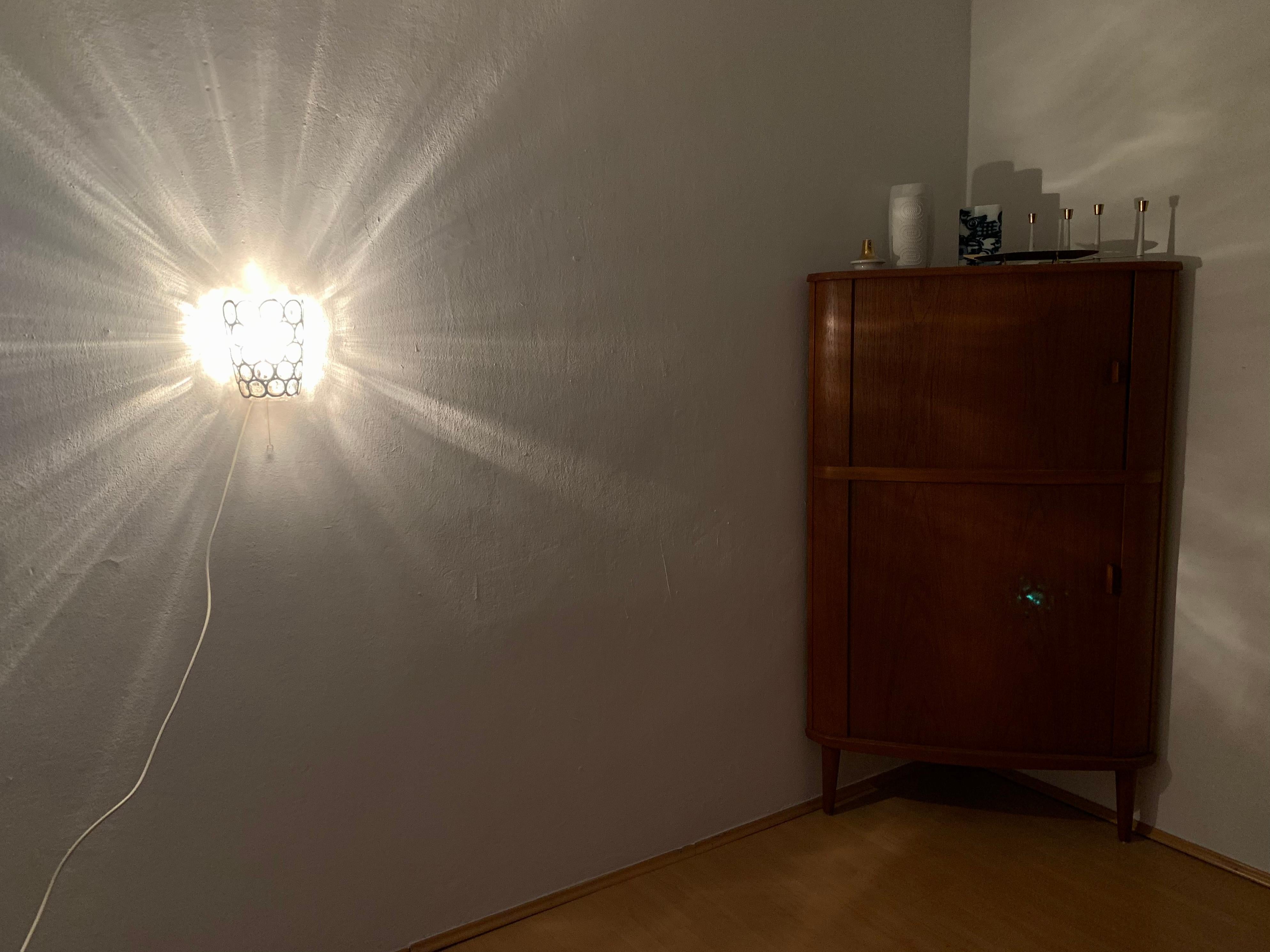 Iron Ring Glass Wall Lamp from Limburg For Sale 4