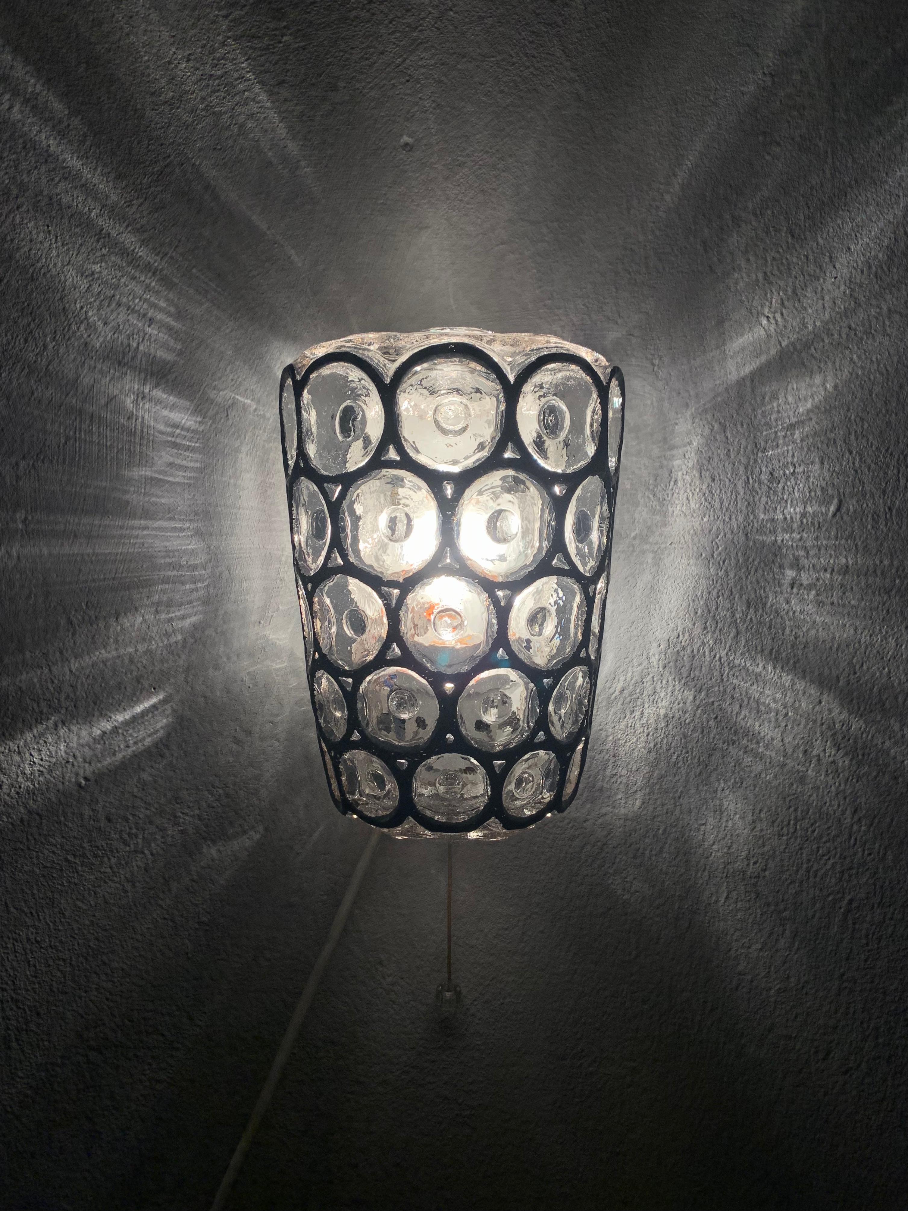 Iron Ring Glass Wall Lamp from Limburg For Sale 6
