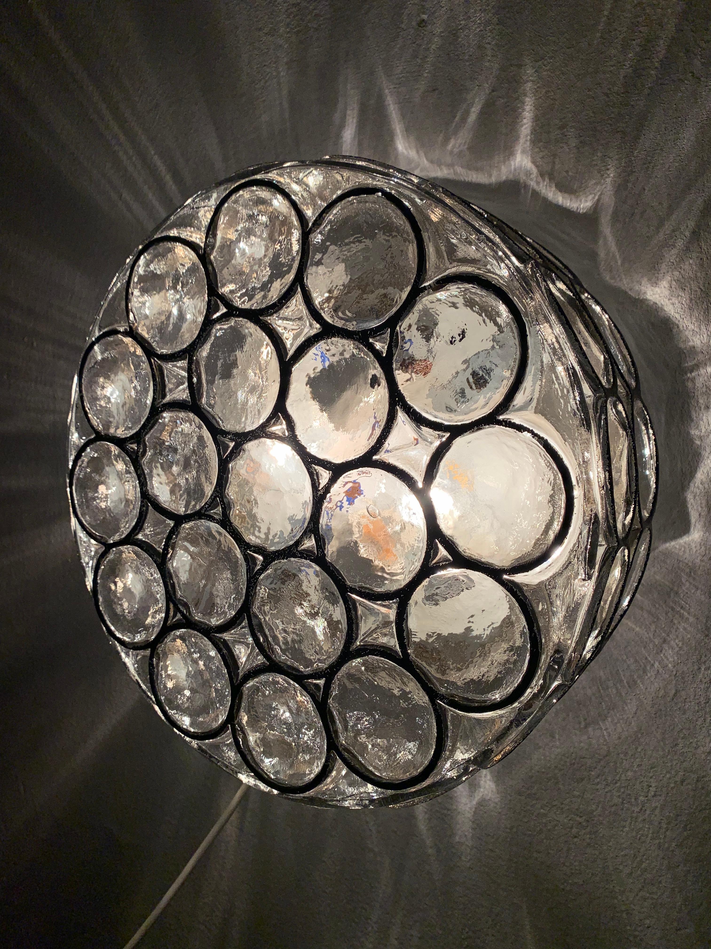 Iron Ring Glass Wall or Ceiling Lamp from Limburg 3