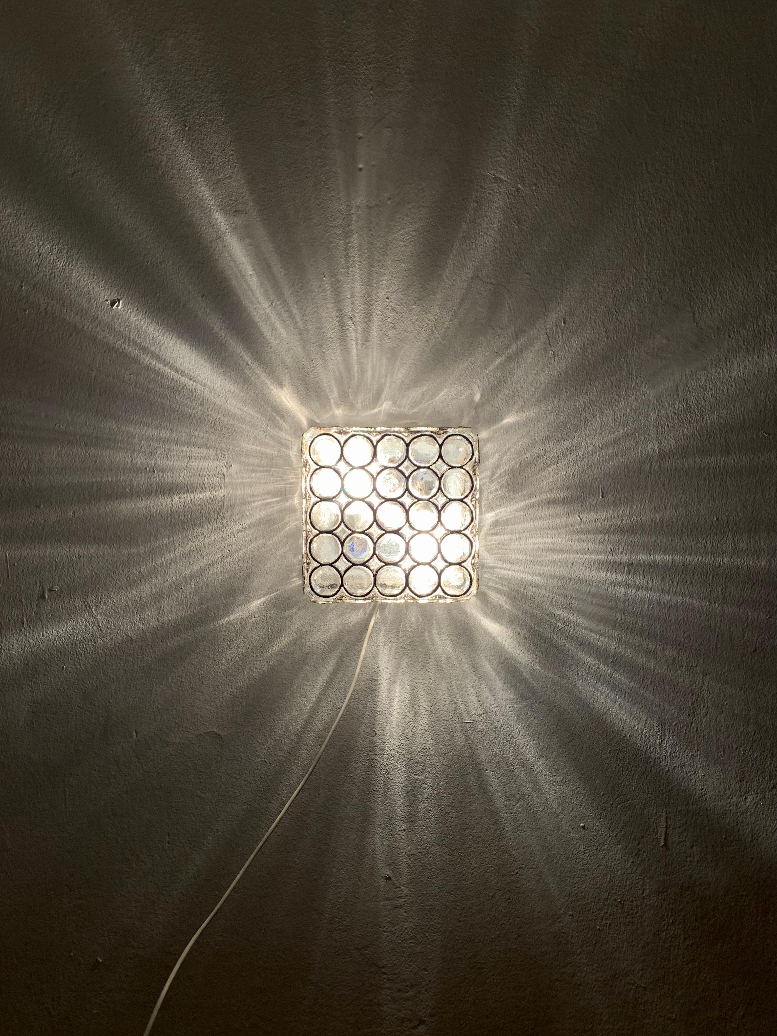 Iron Ring Glass Wall or Ceiling Lamp from Limburg For Sale 2