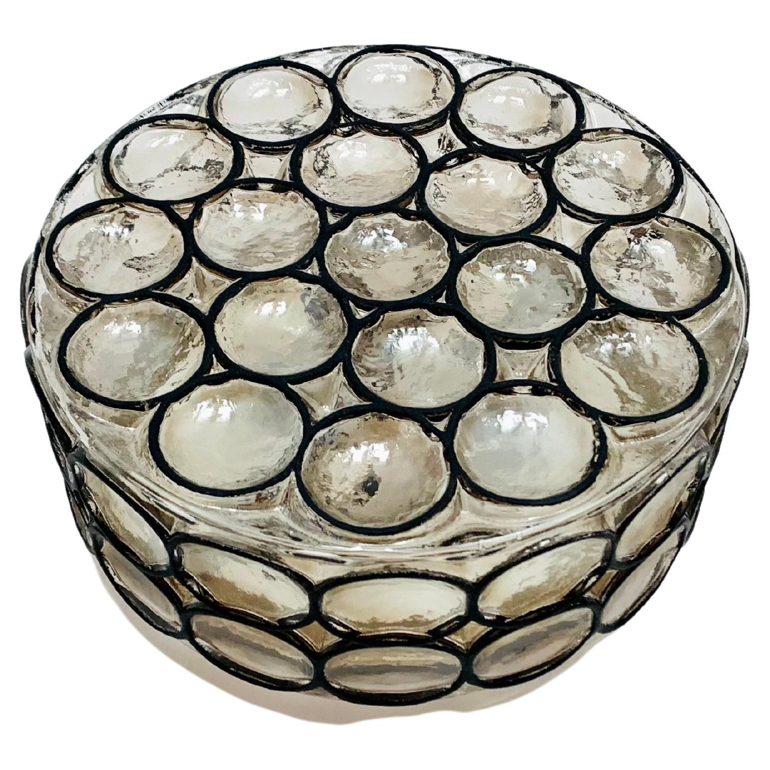 Iron Ring Glass Wall or Ceiling Lamp from Limburg