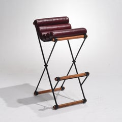 Iron & Rolled Seat Bar Stool by Cleo Baldon for Terra Furniture