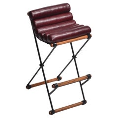 Used Iron & Rolled Seat Bar Stool by Cleo Baldon for Terra Furniture