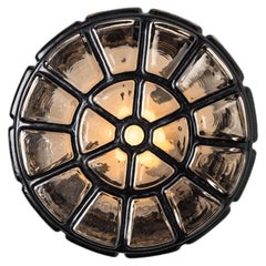 Iron Round Limburg Flush Mount or Wall Light, 1970s