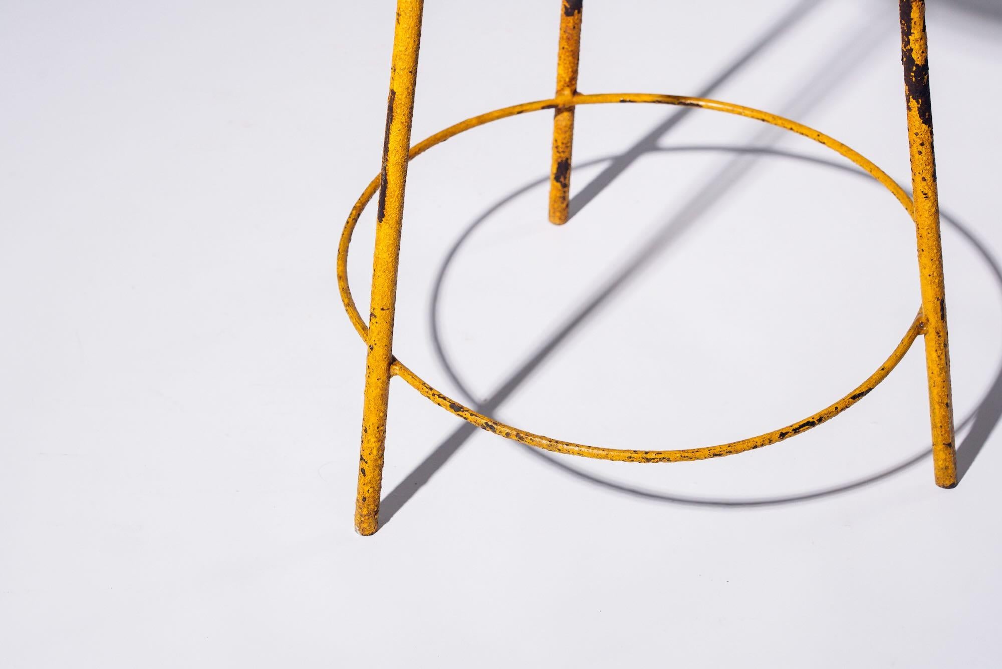 Iron Round Stool by Pierre Jeanneret for Chandigarh, India, Circa 1960 For Sale 1