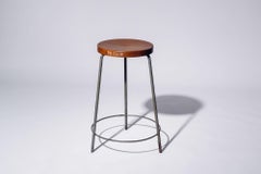 Iron Round Stool by Pierre Jeanneret for Chandigarh, India, Circa 1960