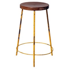 Iron Round Stool by Pierre Jeanneret for Chandigarh, India, Circa 1960