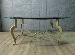 Iron Scalloped Edge and Glass Coffee Table