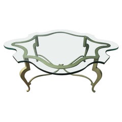 Iron Scalloped Edge and Glass Coffee Table