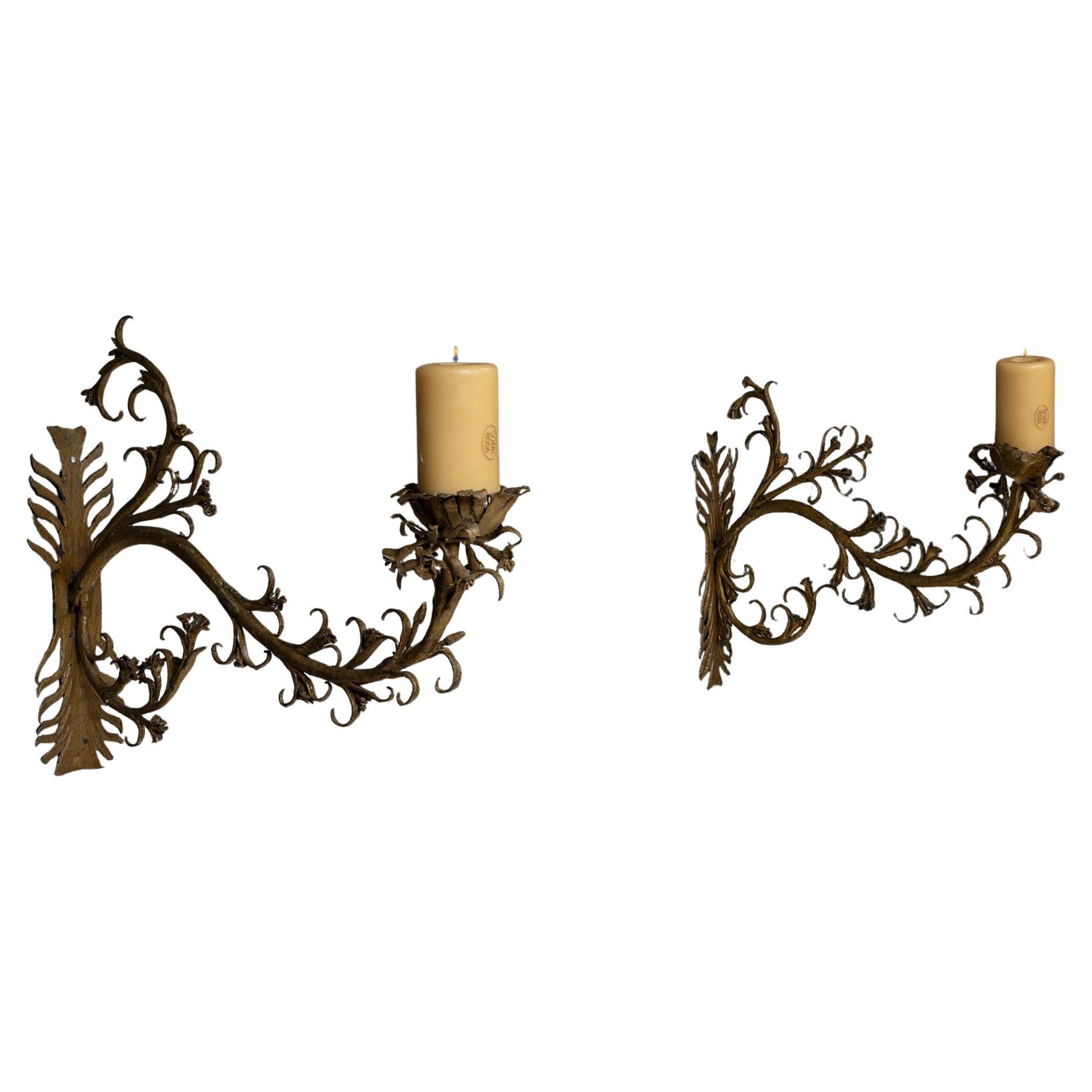 Iron Sconces, France circa 1920 in vendita