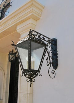 Iron Scroll Lantern on Italian Style Bracket