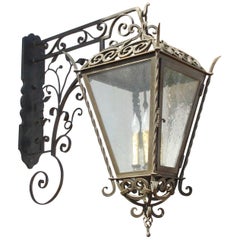 Iron Scroll Lantern on Italian Style Bracket