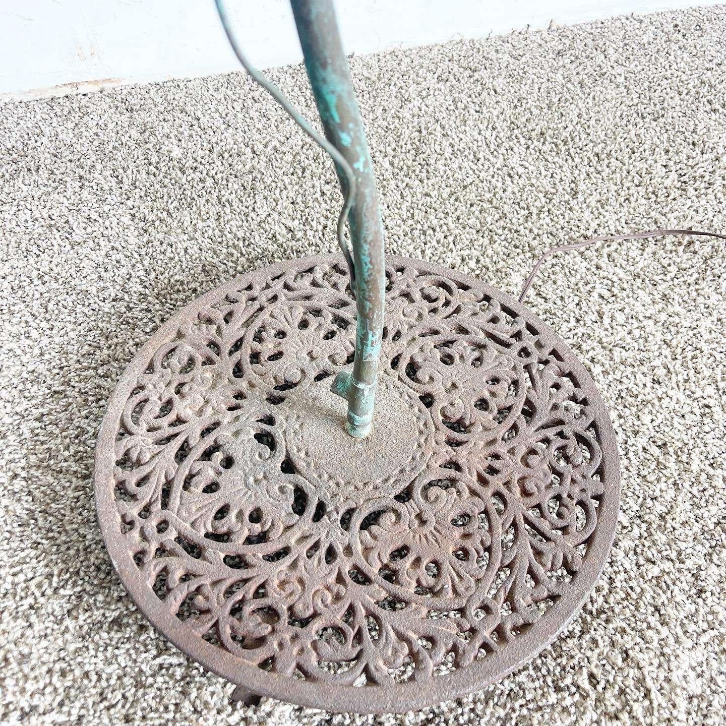 Iron Sculpted Vine and Cone Floor Lamp For Sale 2